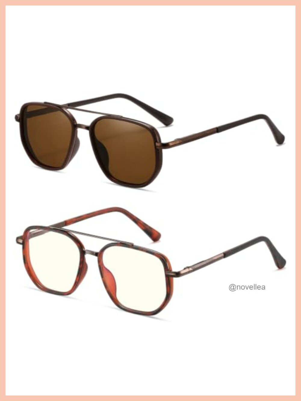 Polarized Aviator Sunglasses for Women with Blue Light Glasses 2 Pack UV400